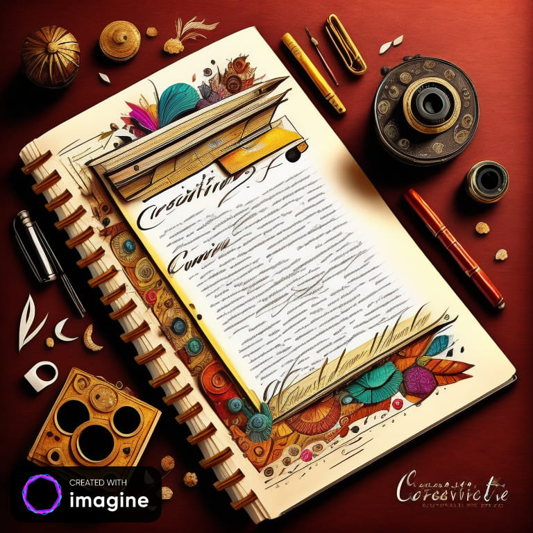 Content writing services with creative text, documents, and laptop – professional writing solutions by Creative Solution